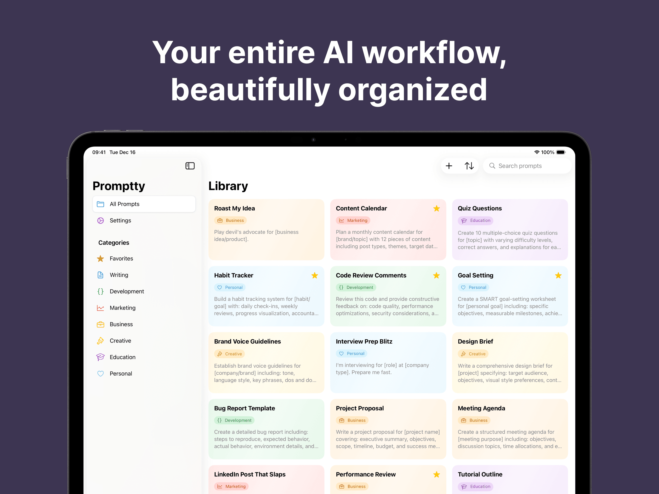 Your entire Al workflow, beautifully organized
