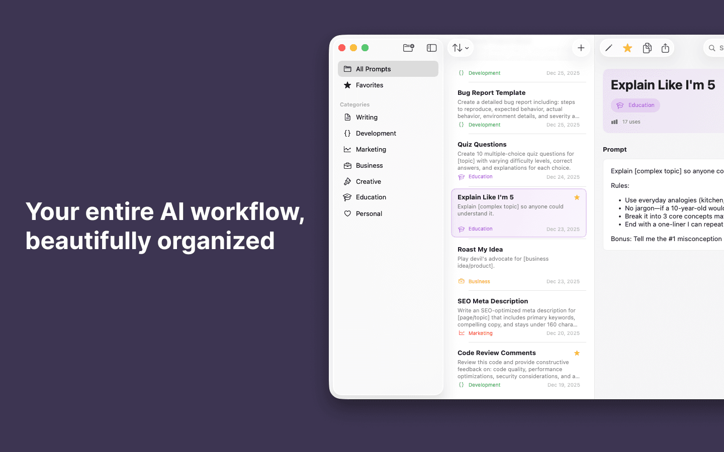 Your entire Al workflow, beautifully organized