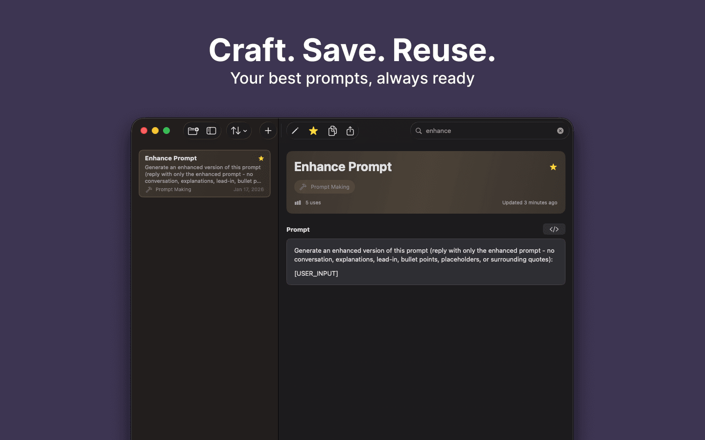 Craft. Save. Reuse.